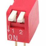 DIP-switch 2-polig piano type rood 2.54mm pitch